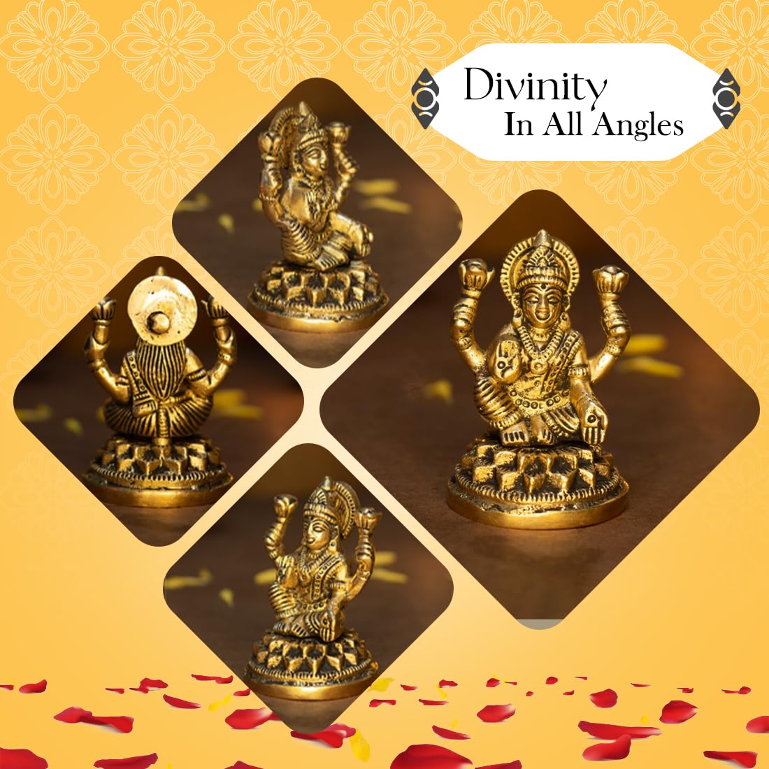 Ekhasa 100% Pure Brass Lakshmi Devi Idol (8.4 CM) | Laxmi Idol for Pooja Room, Home Decor, Car Dashboard or Office Desk | | Vara